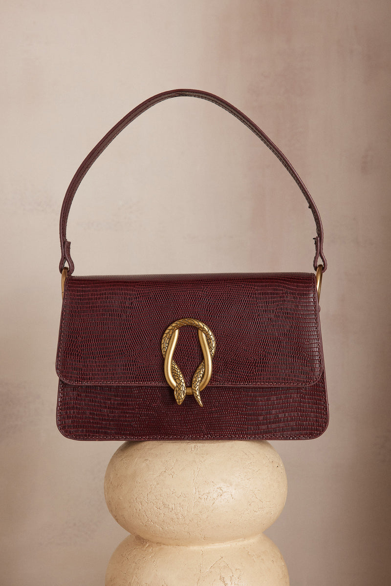 LEON BURGUNDY LEATHER BAG