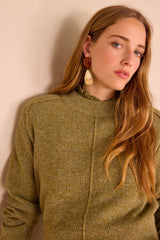 CLINTON ALMOND MOTTLED WOOL JUMPER