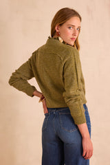 CLINTON ALMOND MOTTLED WOOL JUMPER