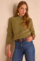 CLINTON ALMOND MOTTLED WOOL JUMPER