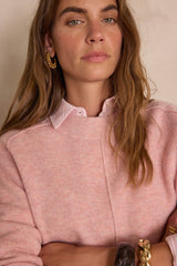 CLINTON ROSEWOOD HEATHERED WOOL JUMPER