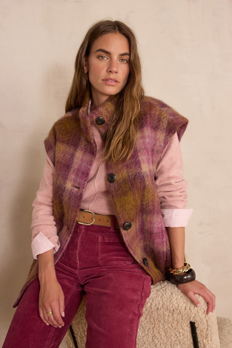 CLINTON ROSEWOOD HEATHERED WOOL JUMPER