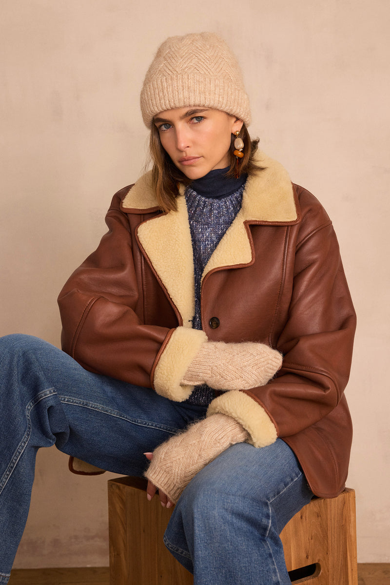 FERGUIE PETROL COTTON TURTLENECK T-SHIRT