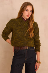BRONSON OLIVE MOHAIR BLEND JUMPER