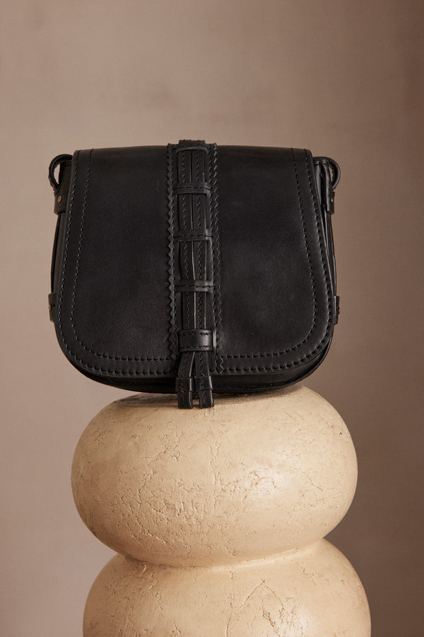 LUCIEN MINI BLACK LEATHER BAG