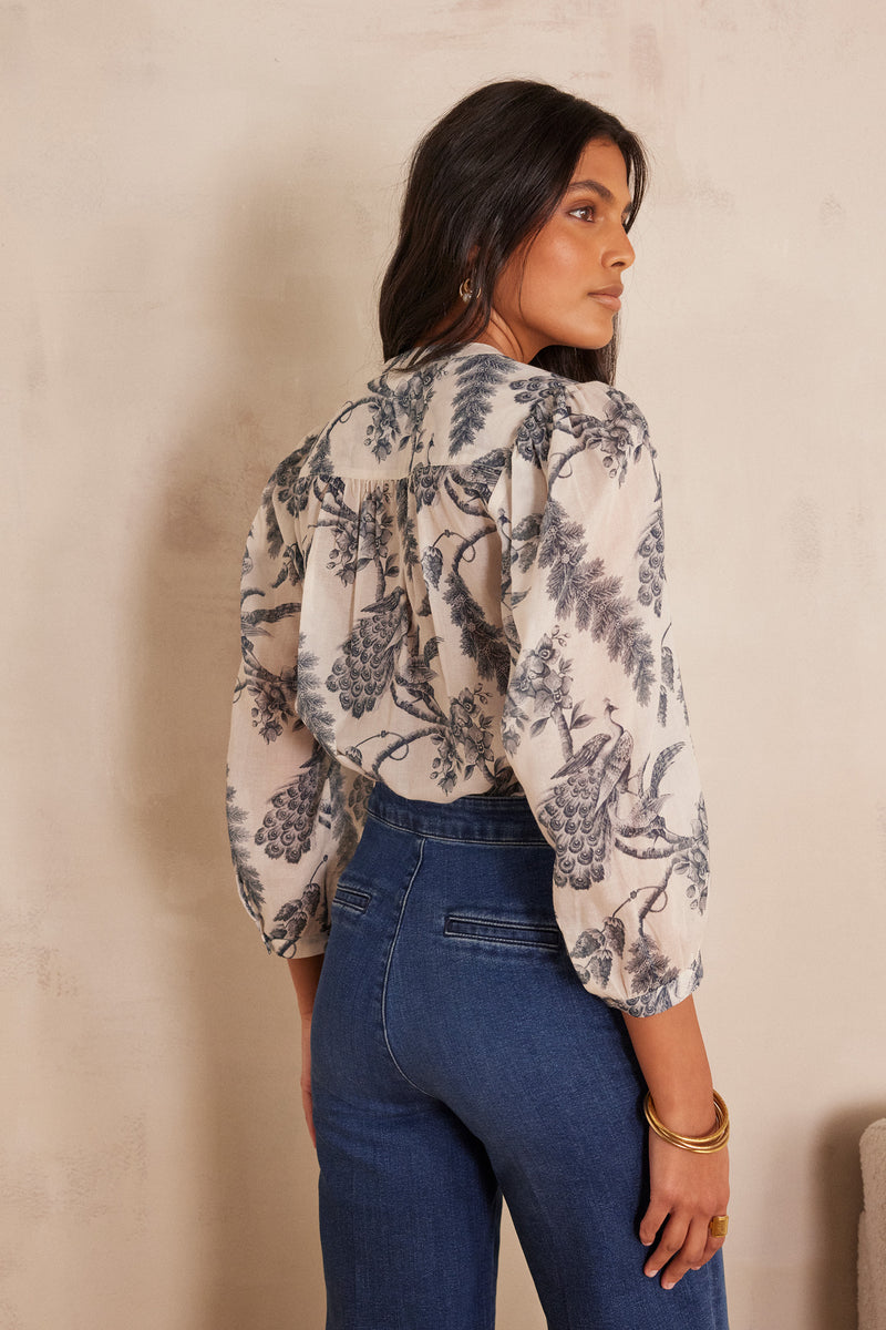 SAPHIR PRINTED COTTON BLOUSE
