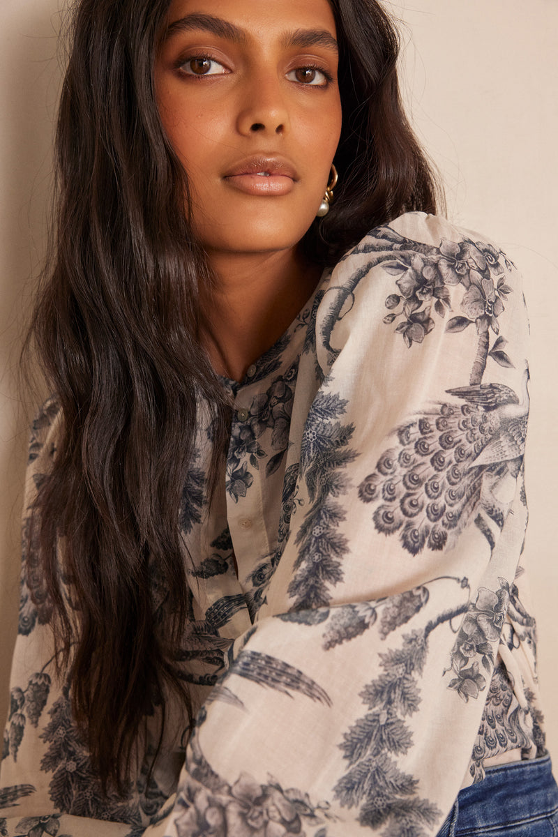 SAPHIR PRINTED COTTON BLOUSE