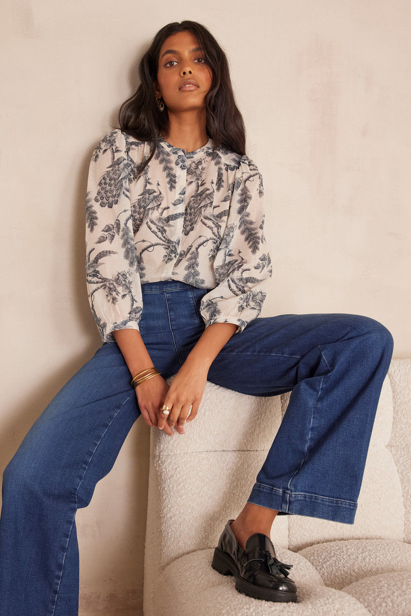 SAPHIR PRINTED COTTON BLOUSE