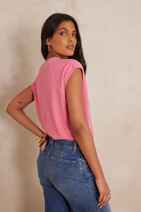 AURA PINK HEMP COTTON MIX T-SHIRT