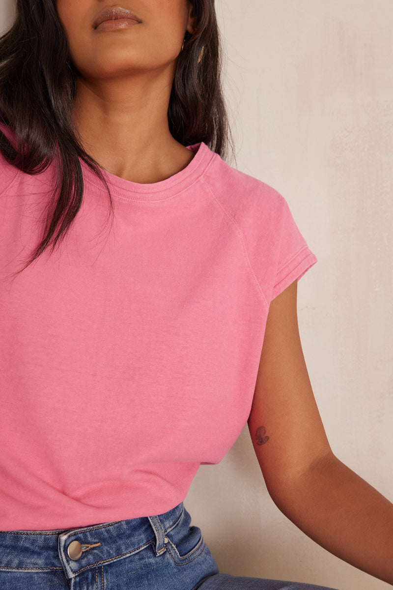 AURA PINK HEMP COTTON MIX T-SHIRT