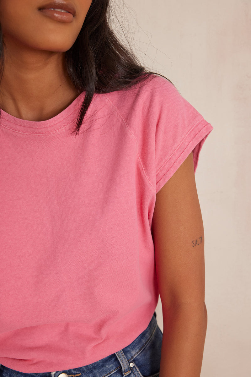 AURA PINK HEMP COTTON MIX T-SHIRT