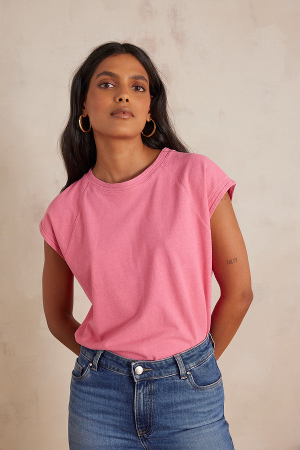 AURA PINK HEMP COTTON MIX T-SHIRT