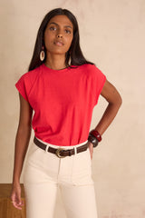 AURA RED HEMP COTTON MIX T-SHIRT