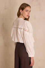 SELENA EMBROIDERED COTTON BLOUSE