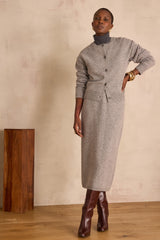 BAWER WOOL HEATHER GREY CARDIGAN