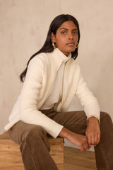 BOSCO IVORY WOOL CARDIGAN