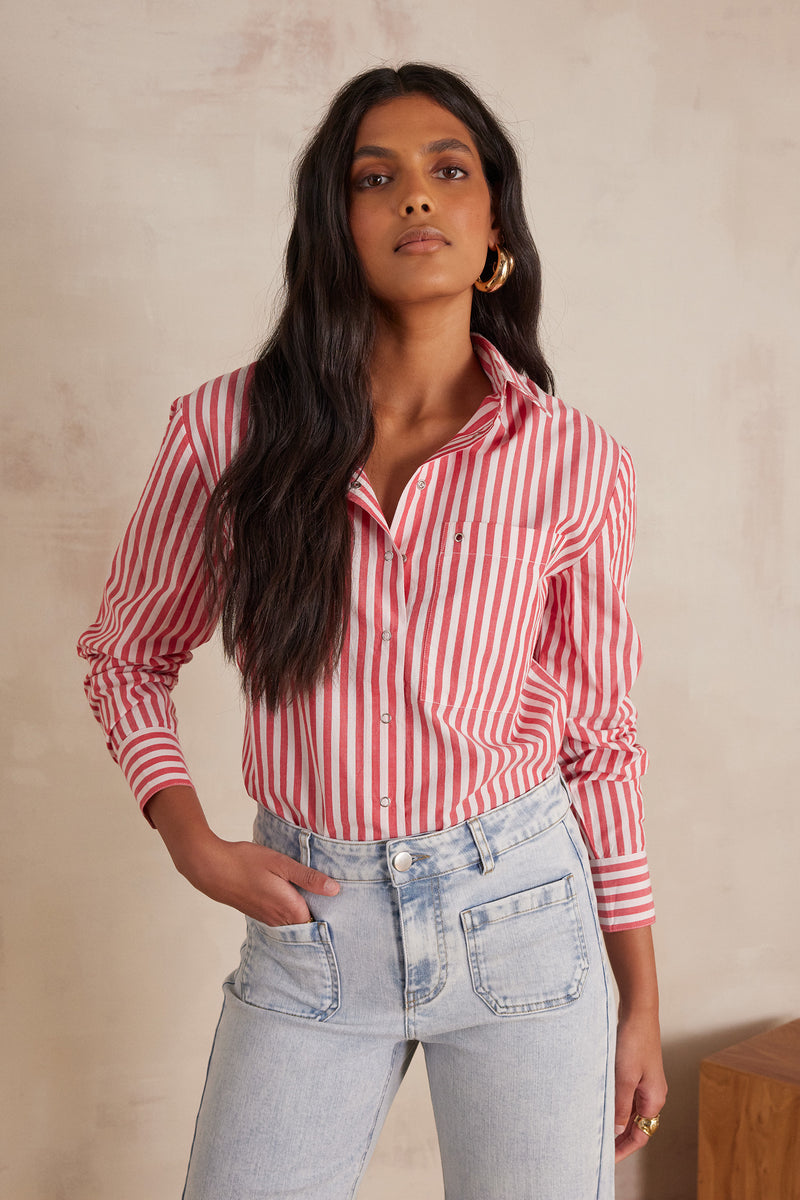 SAMY RED STRIPED SHIRT