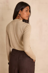 FLYNN NATURAL HIGH NECK T-SHIRT