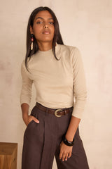 FLYNN NATURAL HIGH NECK T-SHIRT