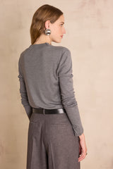 FLYNN ANTHRACITE HIGH NECK T-SHIRT