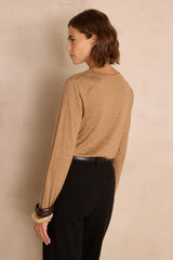 FAUSTINE CINNAMON WOOL T-SHIRT