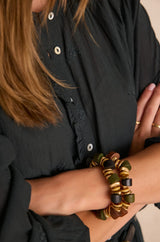 SANDRA GREEN EMBROIDERED BLOUSE