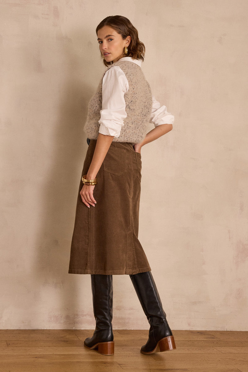 KAYNE BRONZE CORDUROY SKIRT