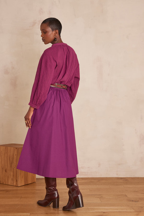 BRUNE DARK FUCHSIA COTTON SKIRT