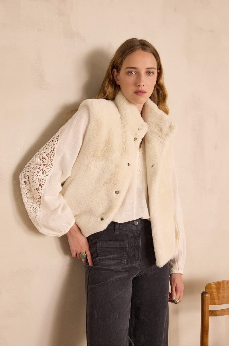 SIMONE CREAM EMBROIDERED BLOUSE