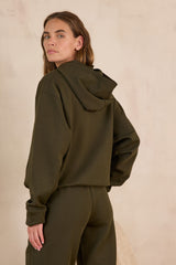 FREJA KHAKI COTTON HOODIE