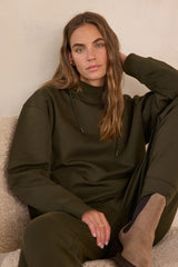 FREJA KHAKI COTTON HOODIE