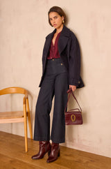 STELLA STRIPED BURGUNDY BLOUSE