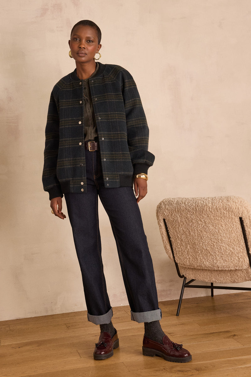 SENNA KHAKI COTTON CORDUROY BLOUSE