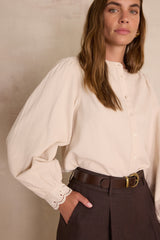 SENNA CREAM VELVET BLOUSE