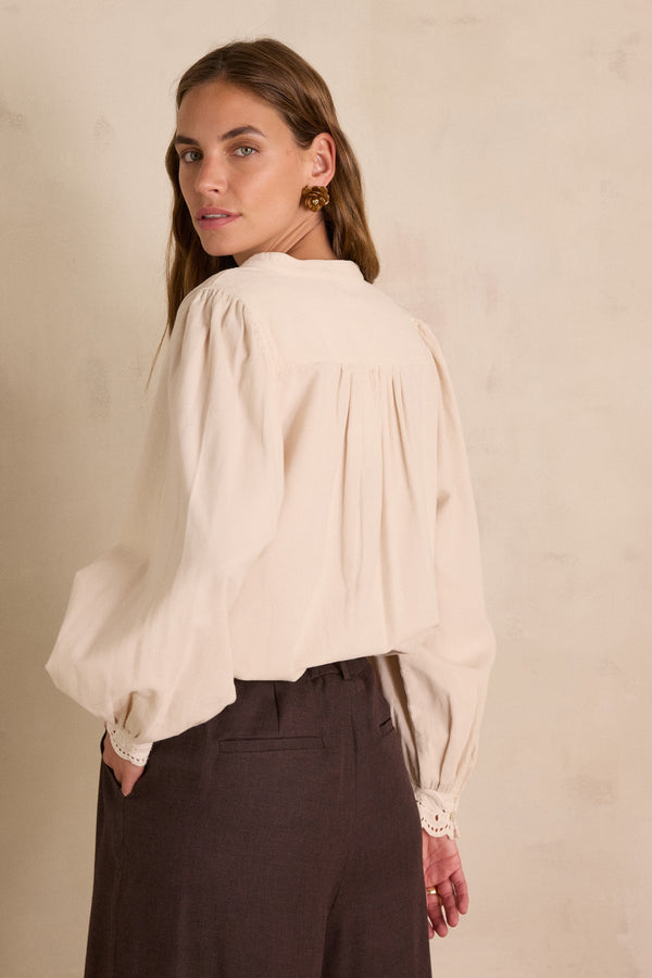 SENNA CREAM VELVET BLOUSE