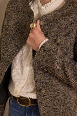 PIA HERRINGBONE WOOL JACKET