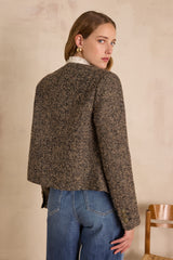 PIA HERRINGBONE WOOL JACKET