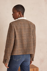 PIA CAMEL CHEVRON WOOL JACKET