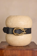 LEON BLACK LEATHER BELT