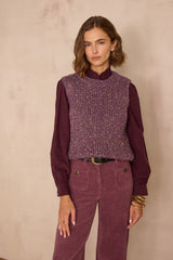 BOLTON AUBERGINE SLEEVELESS JUMPER