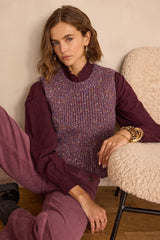 BOLTON AUBERGINE SLEEVELESS JUMPER