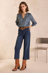 LEA DARK INDIGO CROPPED JEANS