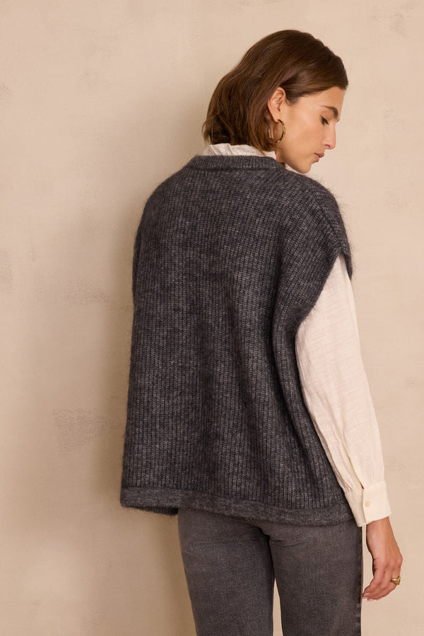 BOHEME ANTHRACITE BATWING MOHAIR JUMPER