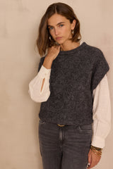 BOHEME ANTHRACITE BATWING MOHAIR JUMPER