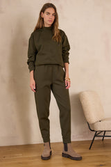 MAUD KHAKI COTTON JOGGING TROUSERS