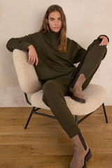 MAUD KHAKI COTTON JOGGING TROUSERS