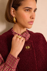 SHARON BURGUNDY BOUCLE VEST