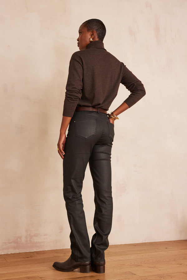ANETTE BLACK COATED SLIM JEANS