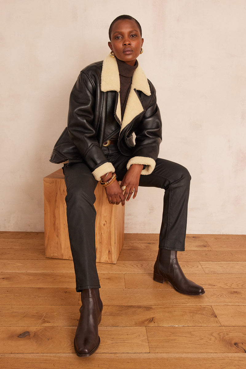 ANETTE BLACK COATED SLIM JEANS