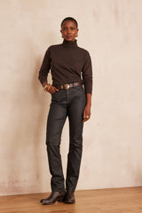 ANETTE BLACK COATED SLIM JEANS